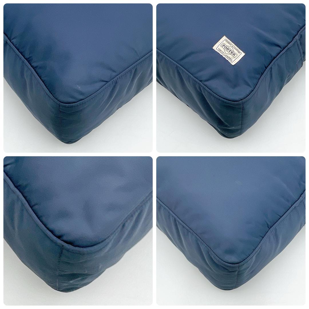 良品 PORTER クリーム ネイビー×ブルー トートバッグ f341