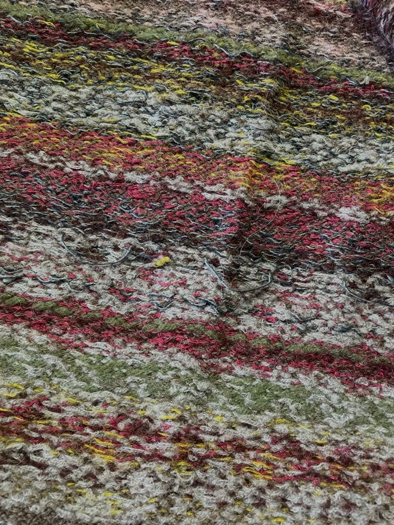 45r上質アルパカ混ジャガードニットガウンコート 軽くて柔らか暖かい美品