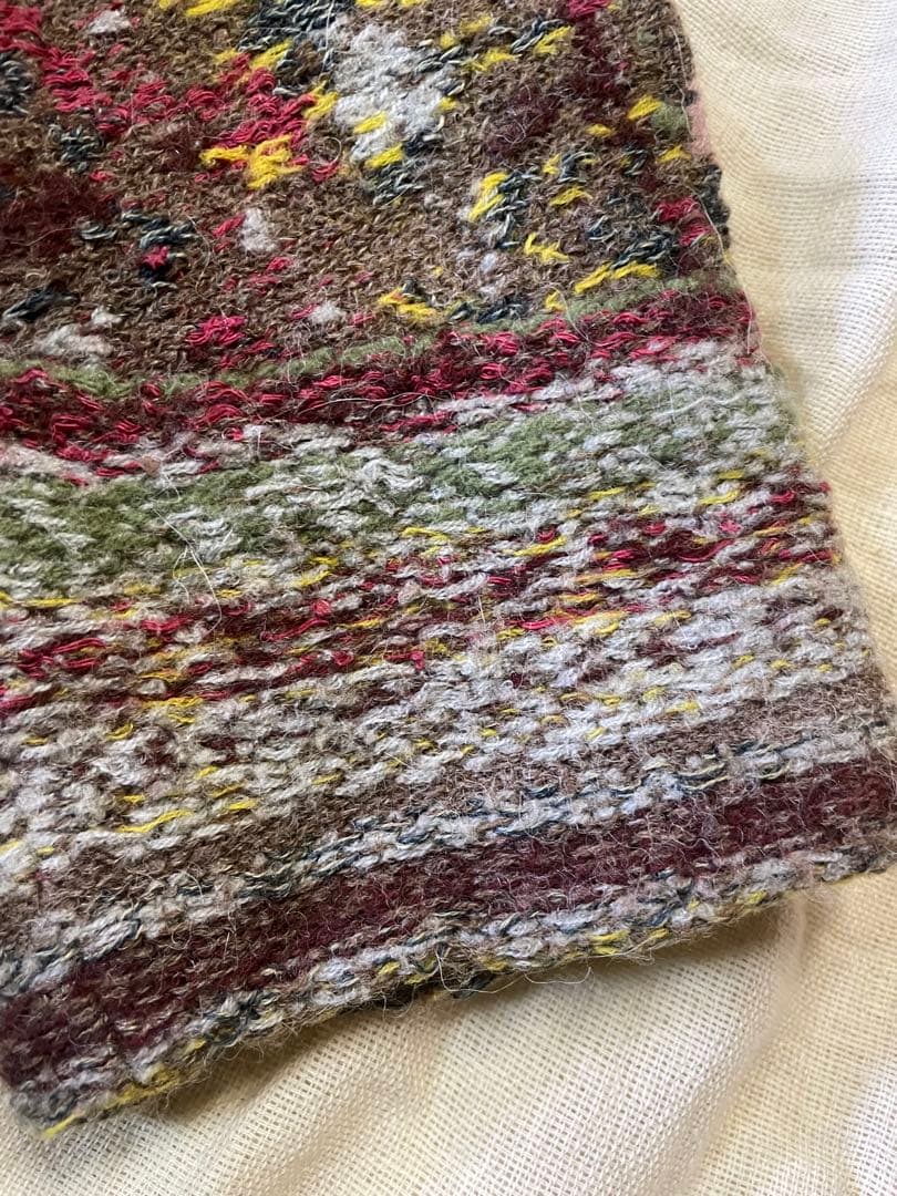 45r上質アルパカ混ジャガードニットガウンコート 軽くて柔らか暖かい美品