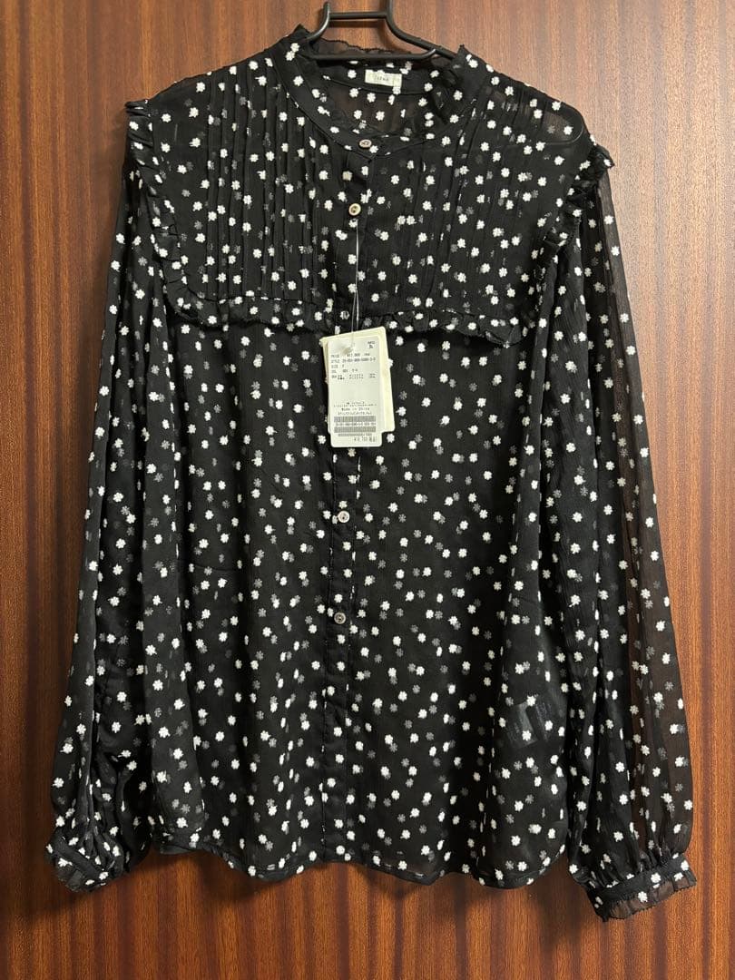 IENA 楊柳フリルピンタックブラウス