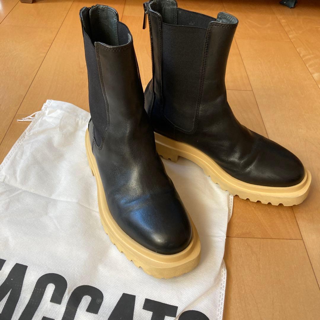 STACCATO サイドゴアレザーポップブーツ　スタッカート24.5cm