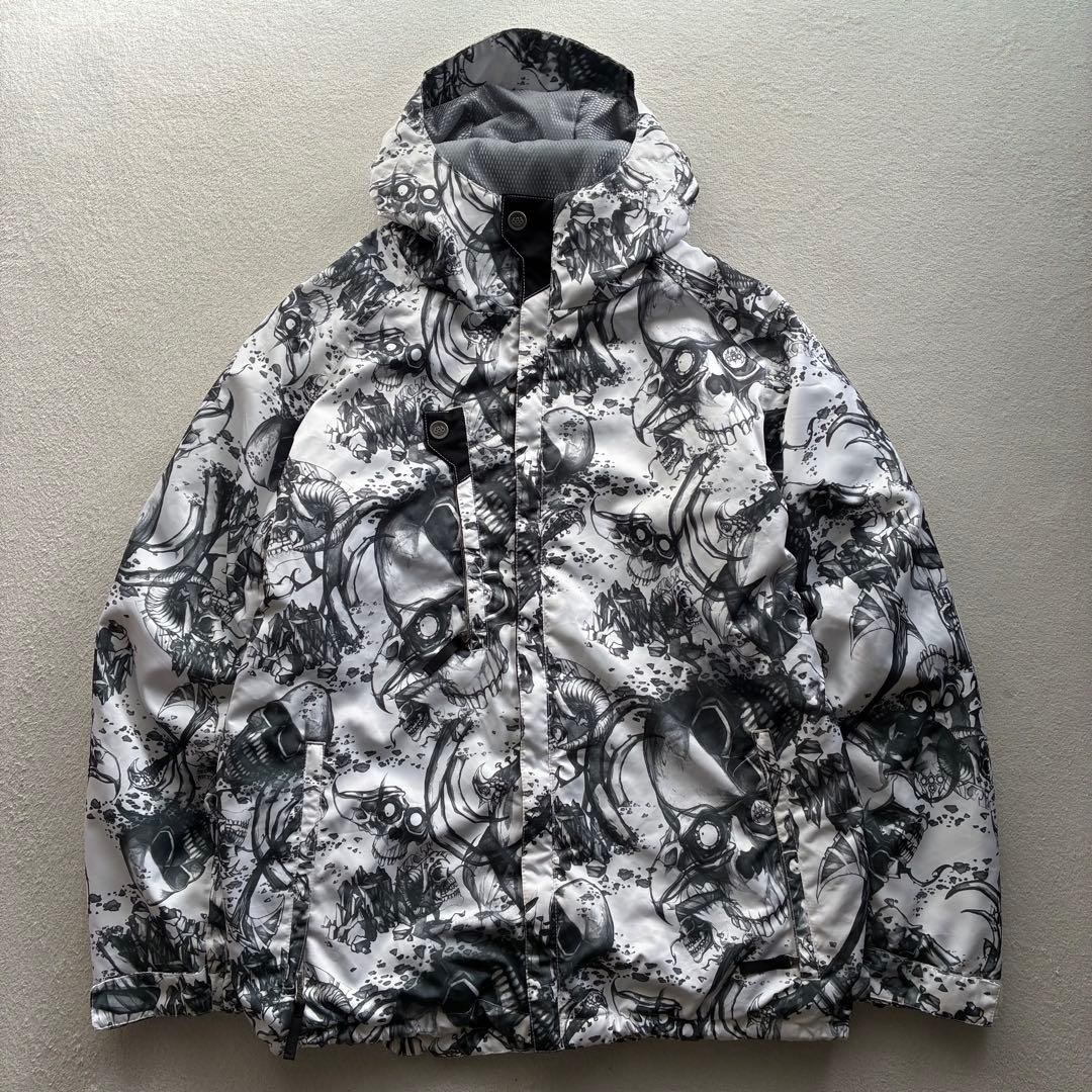 686 MANNUAL WARLOCK JACKET 総柄 スカルプリント L