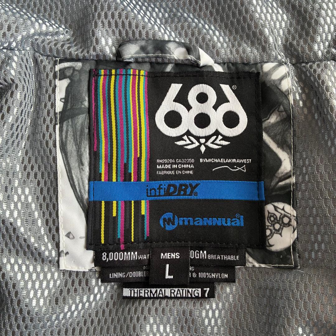 686 MANNUAL WARLOCK JACKET 総柄 スカルプリント L