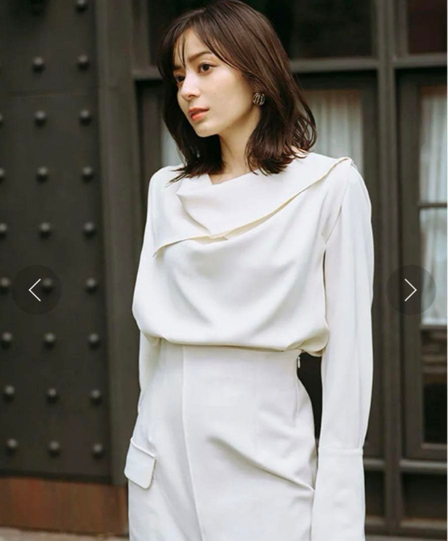 anuans スカーフドレープブラウス