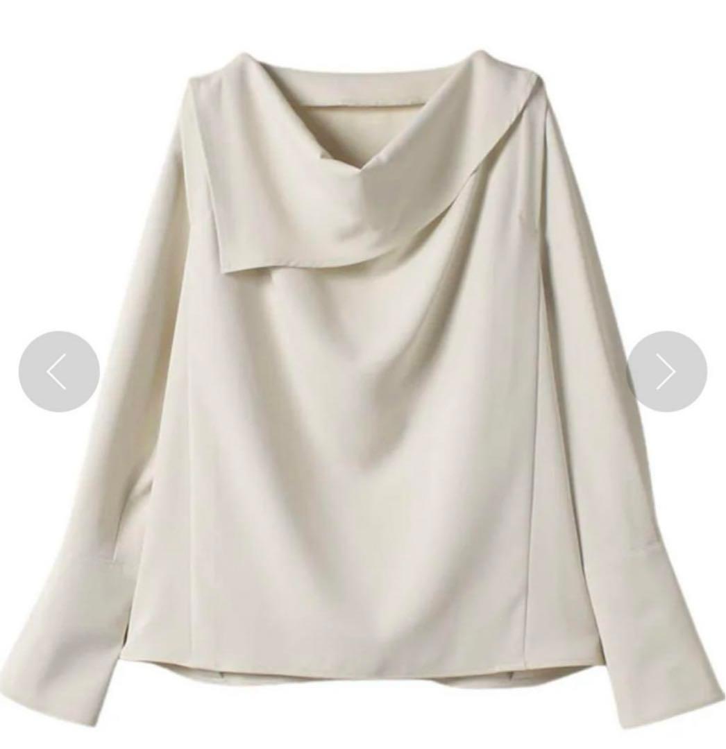 anuans スカーフドレープブラウス