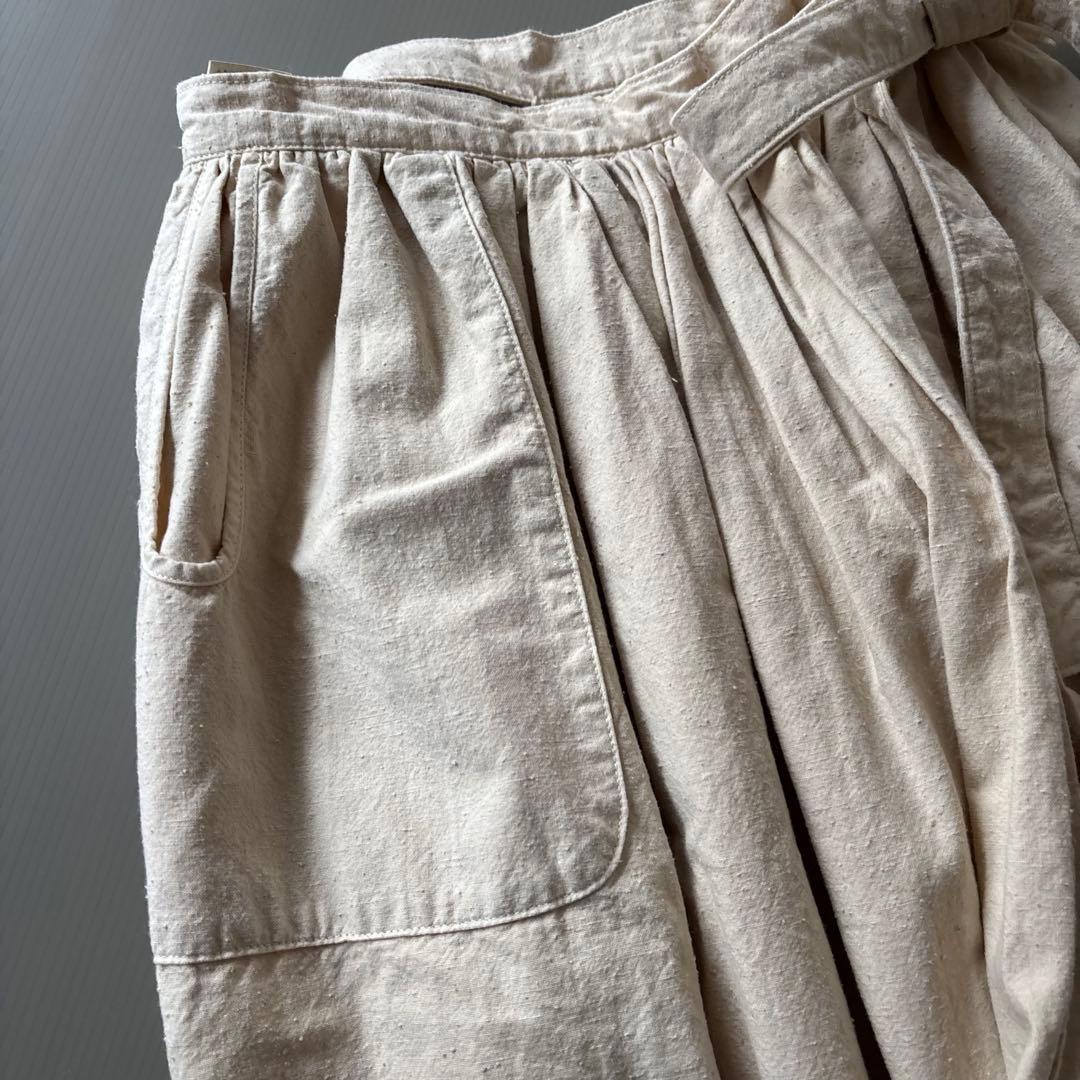 【美品】outil ウティー コットン100％ ギャザーラップスカート　日本製