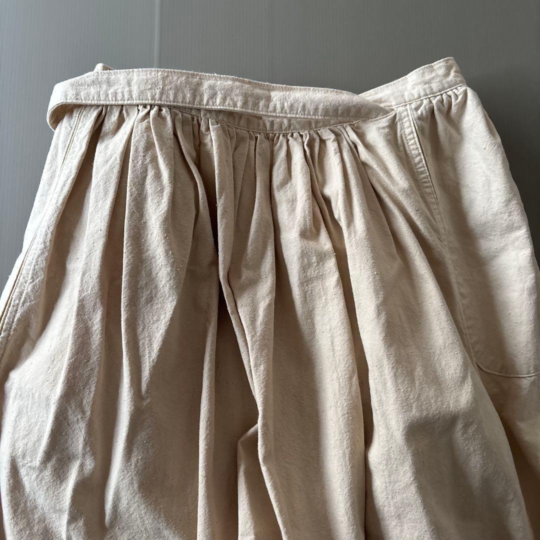 【美品】outil ウティー コットン100％ ギャザーラップスカート　日本製