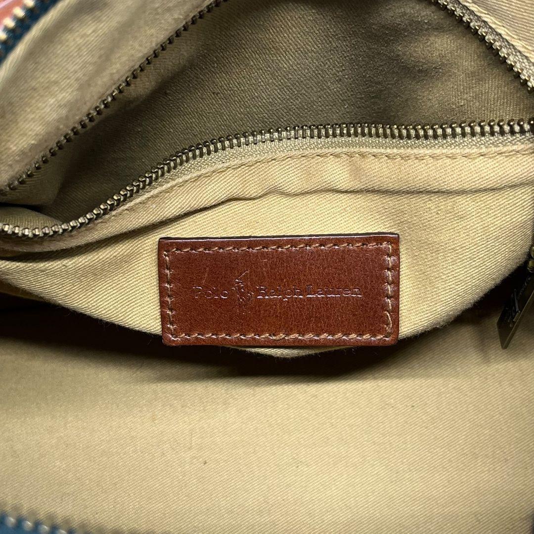 美品　POLO ポロラルフローレン ボストンバッグ　PVC　レザー 7