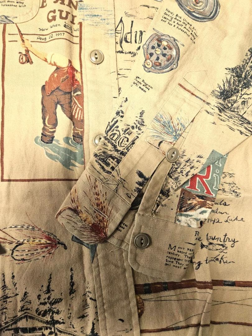 送料無料/美品Polo by Ralph Lauren プリントシャツ Mサイズ