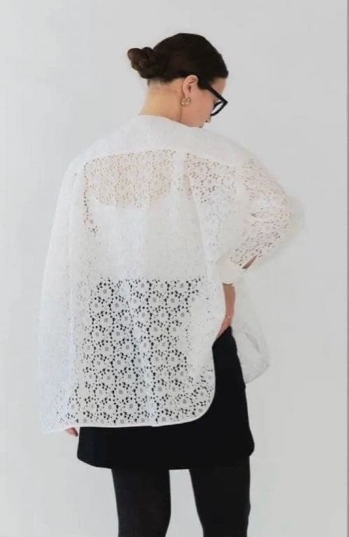 yori【2025AW】フロッキーレースシャツ ホワイト 新品未使用