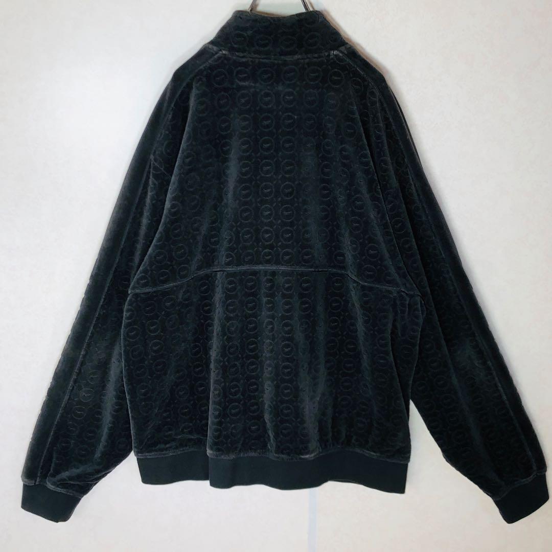 【希少XLサイズ】シュプリーム ナイキ コラボ ベロア トラックジャケット 黒