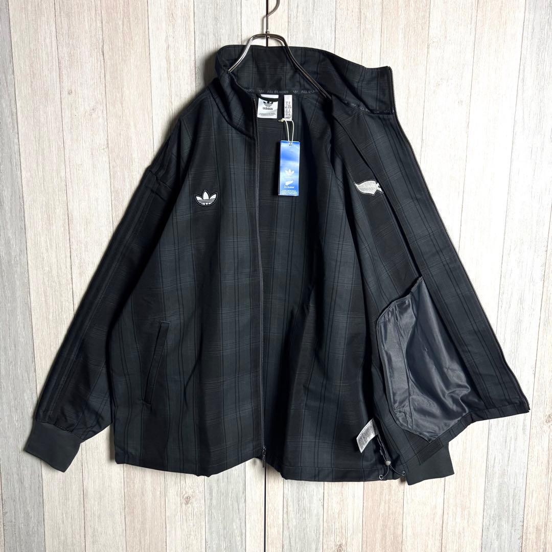 3669【海外限定品・新品】アディダス×オールブラックス 刺繍ロゴ ジャケット