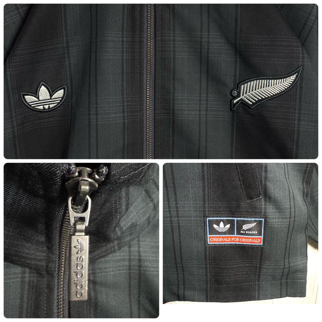 3669【海外限定品・新品】アディダス×オールブラックス 刺繍ロゴ ジャケット