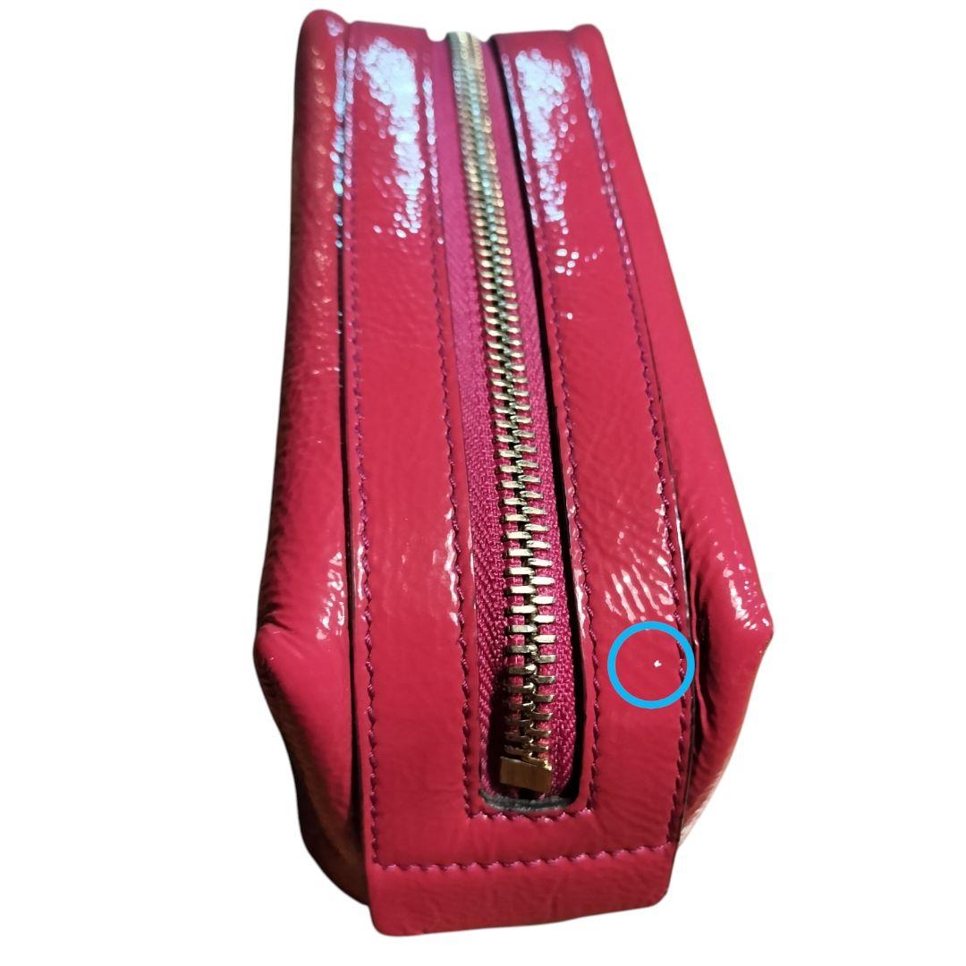 【美品】GUCCI ソーホー コスメポーチ エナメル ピンク タッセル