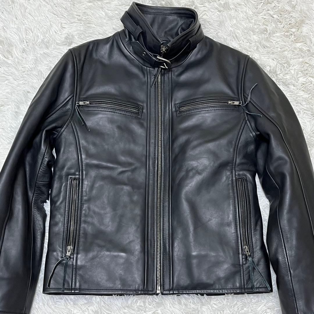 美品✨リューグーレザーズ シングルライダース カウレザー ブラック 重厚感