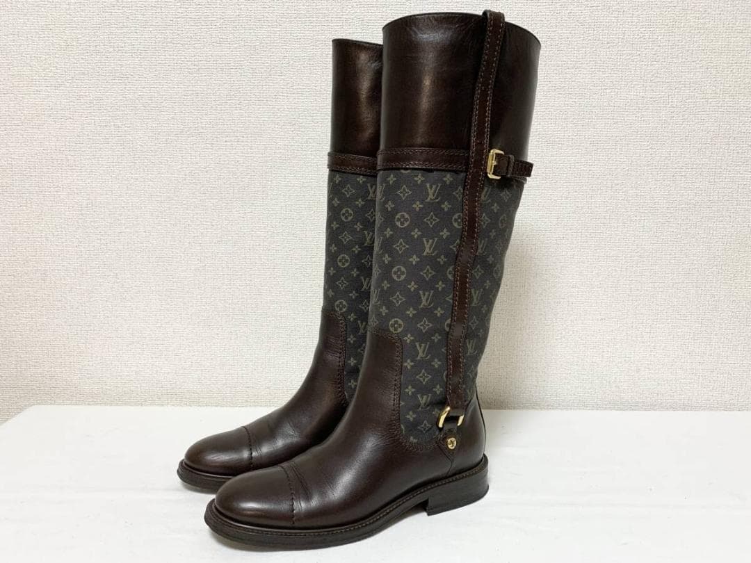 Sam【正規品】極美品 ルイヴィトン モノグラム レザーロングブーツ 35