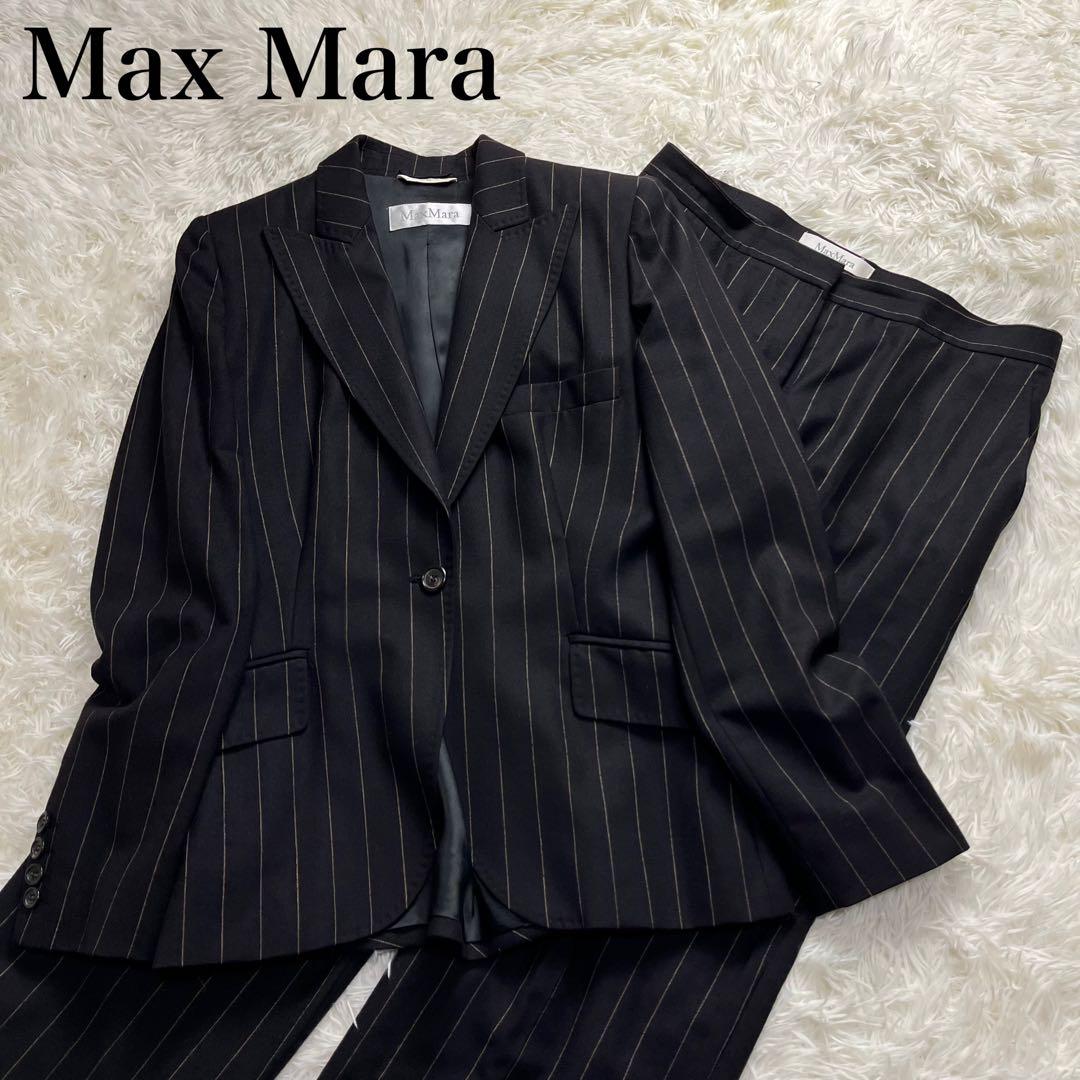 Max Mara パンツスーツ セットアップ 白タグ ストライプ 42 XL