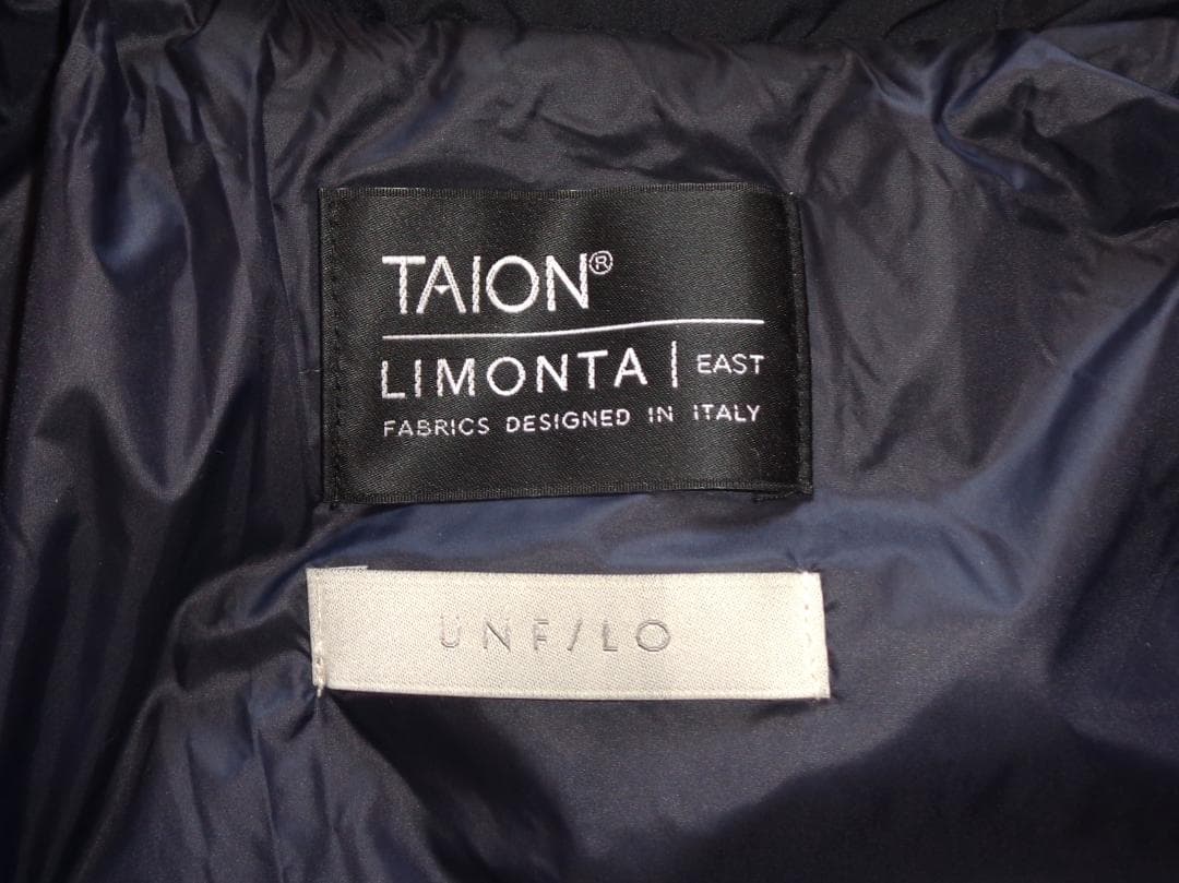 美品 VERYベストダウン大賞 TAION×UNFILO Aラインコート L紺