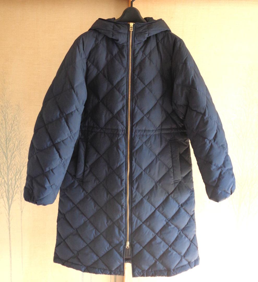 美品 VERYベストダウン大賞 TAION×UNFILO Aラインコート L紺