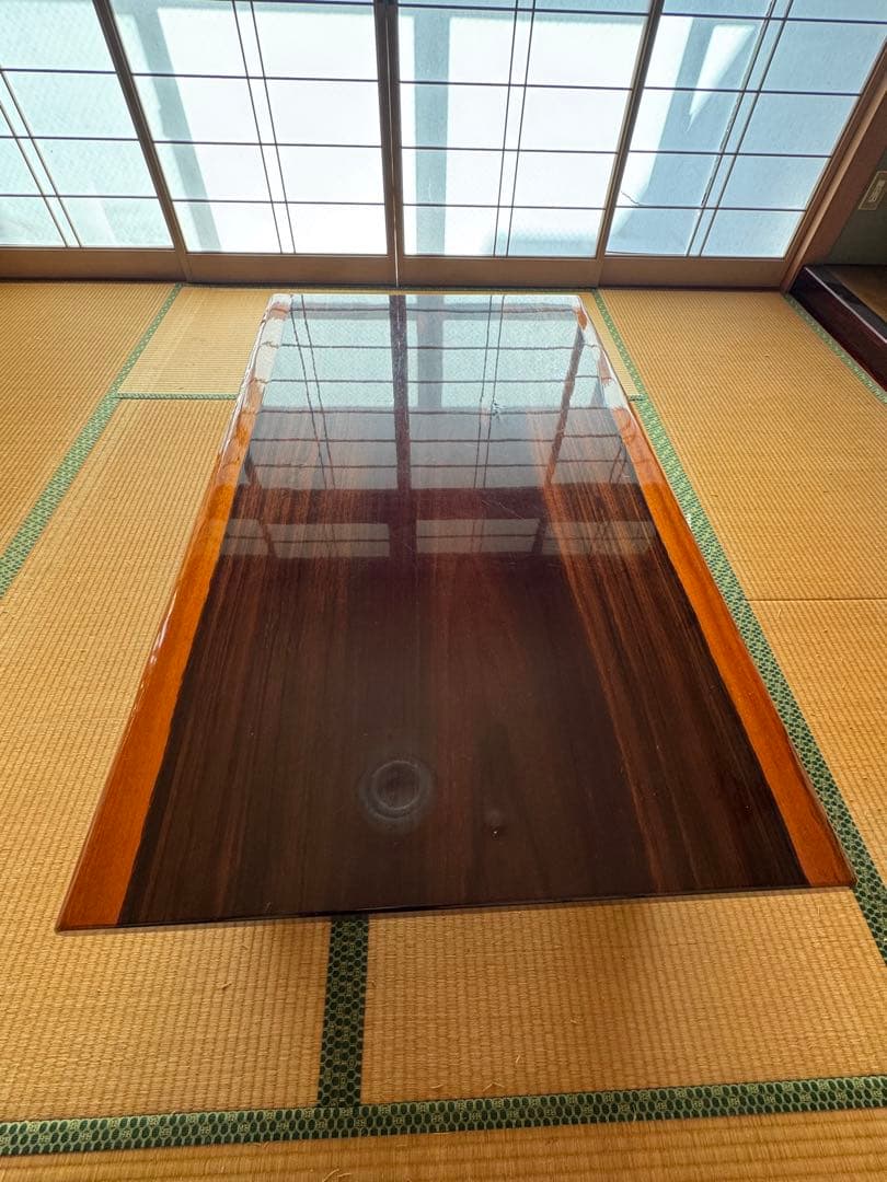 【引き取りok】座卓　高級テーブル　昭和レトロ　一枚板