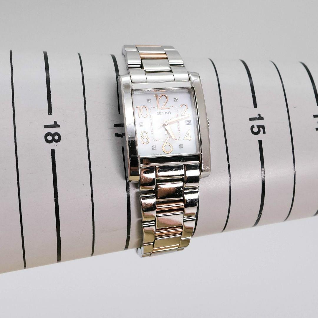 稼働 SEIKO Lukia 腕時計 シェル文字盤 5Pダイヤ ダイヤ 1648