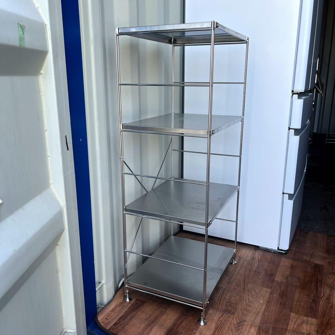 取付無料！無印良品 ステンレスユニットシェルフ中 4段オープンラック✨