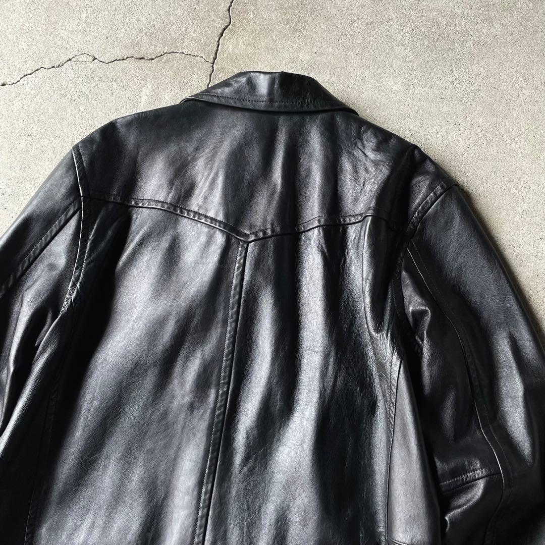 ジャケット・アウター avirex real leather car coat black