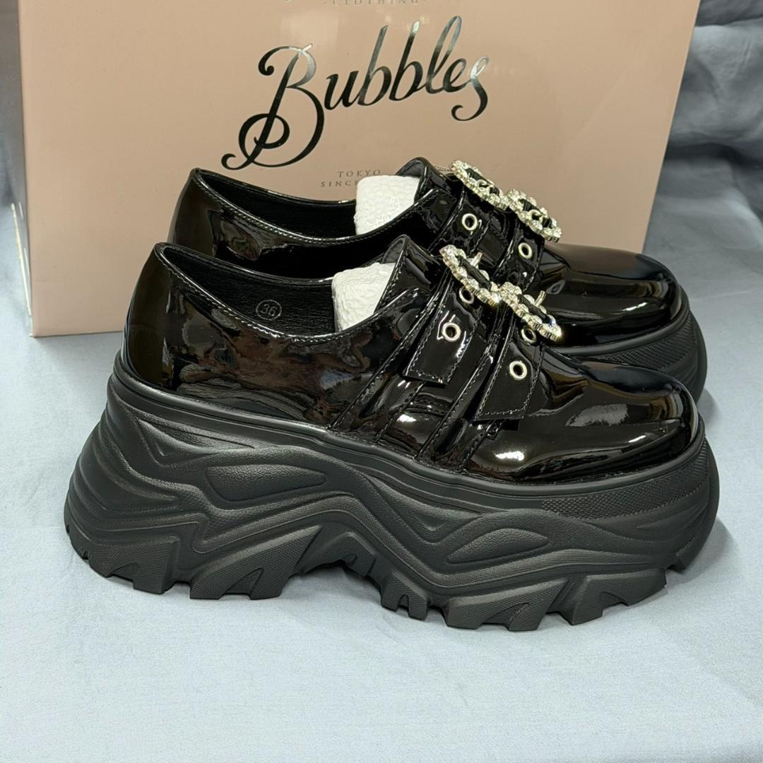 BUBBLES ダブルバックルプラットシューズ B24001 36