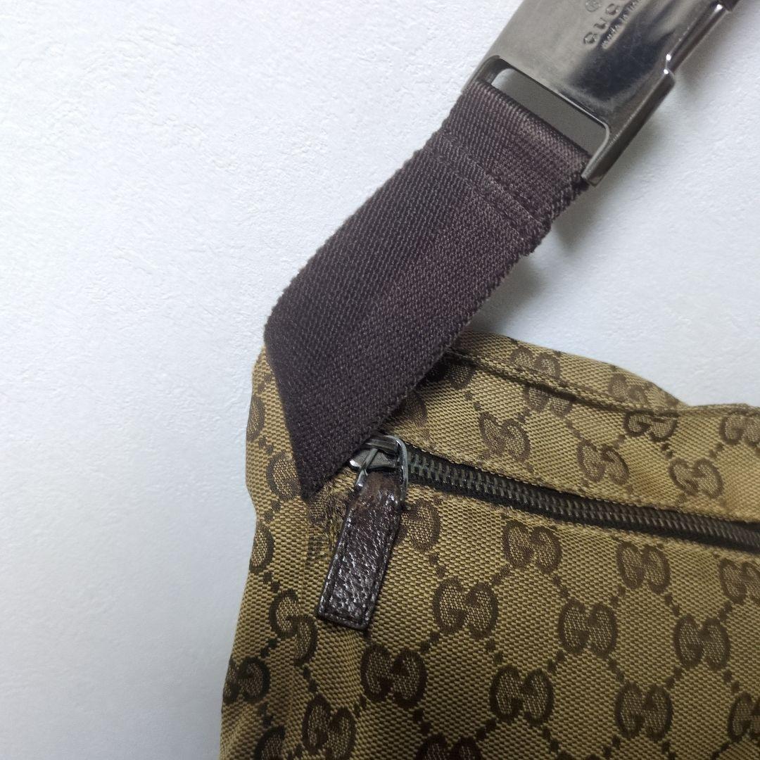 GUCCI グッチ ボディバッグ キャンバス レザー ウエストポーチ 28566