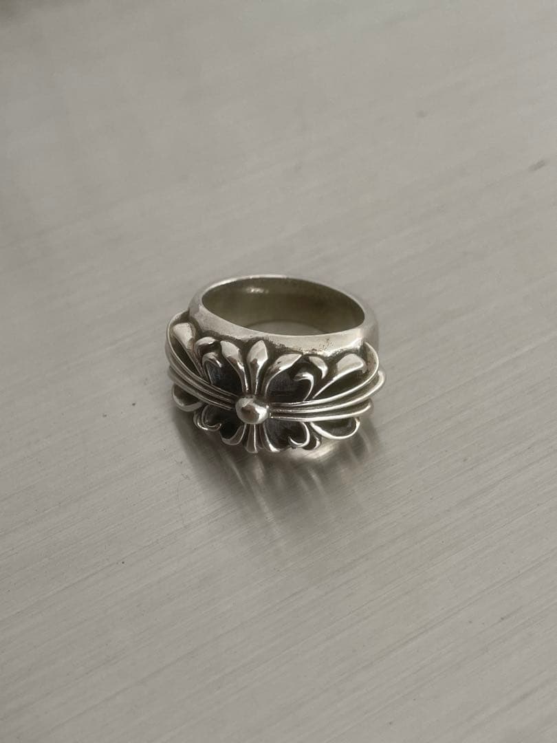 クロム風シルバーリング12号　即日発送 Chrome Heartsモチーフ