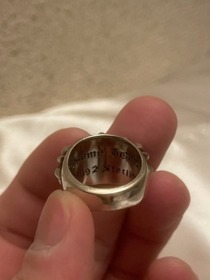 クロム風シルバーリング12号　即日発送 Chrome Heartsモチーフ