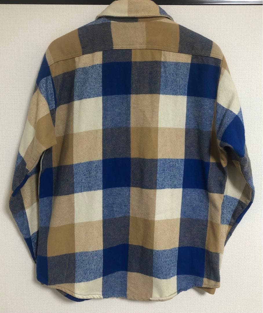 希少好配色 80s USA製 ファイブブラザー ブロック チェック ネルシャツM