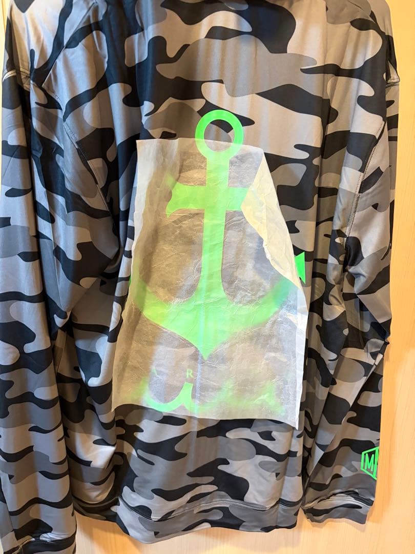 グレー迷彩フルジップパーカー ロングパンツのセットアップMMSロゴ