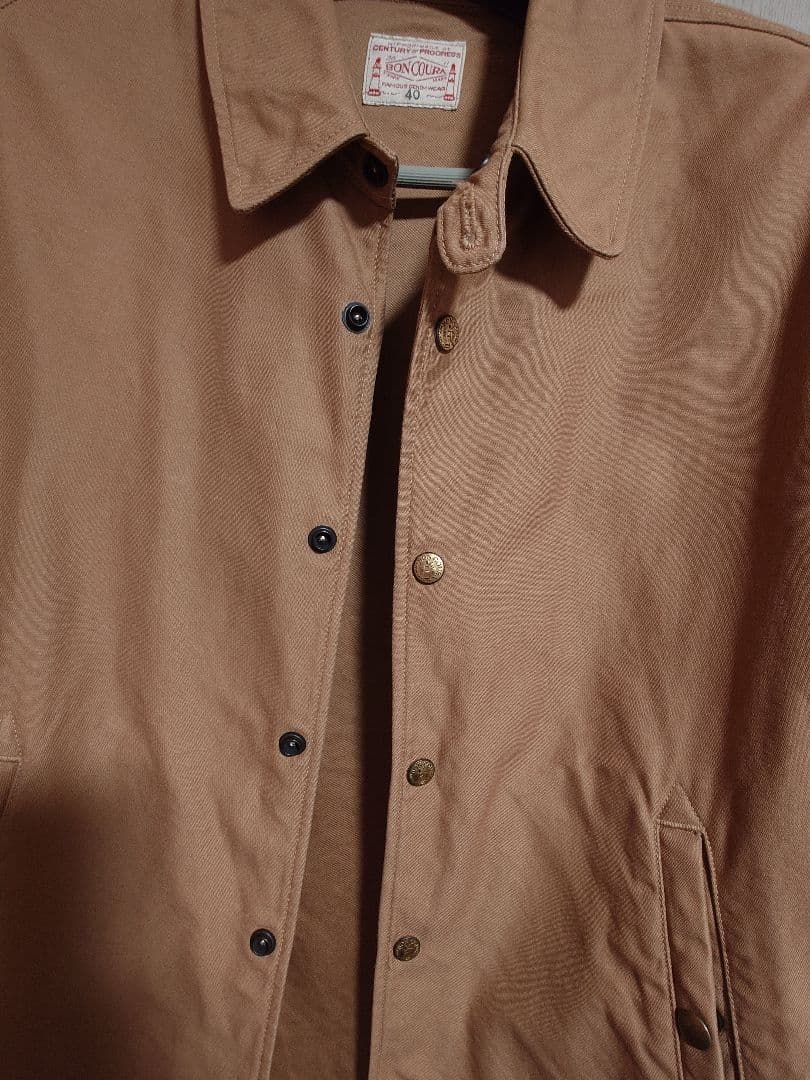 BONCOURA ハイカウントチノ　ワークコーチジャケット　コーチジャケット