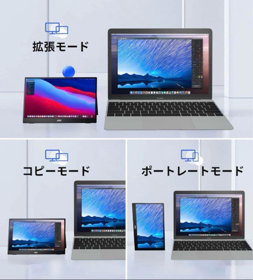 新品 モバイルモニター ABK 15.6 FHD 1080P ポータブルモニター