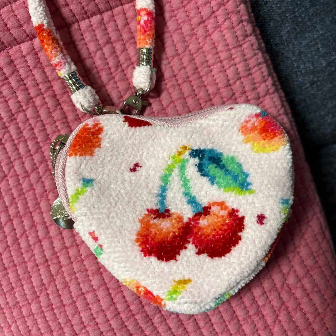 新品フェイラーハート型チェリー柄ポーチandバッグセットお買い得！