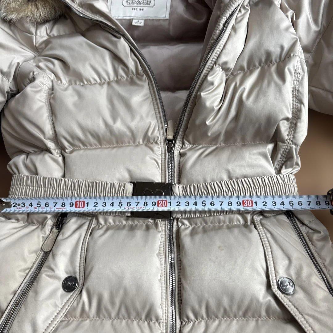 コーチCOACHベージュ 上品なダウンジャケット◆サイズ8