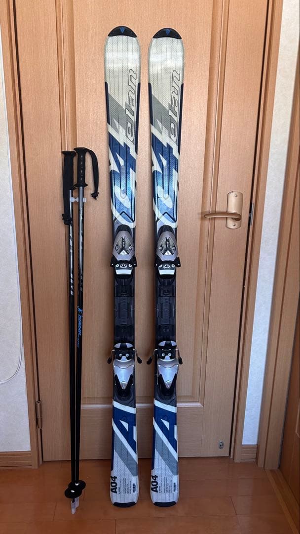 【elan】スキー板A04/152cm ビンディング ストック3点セット