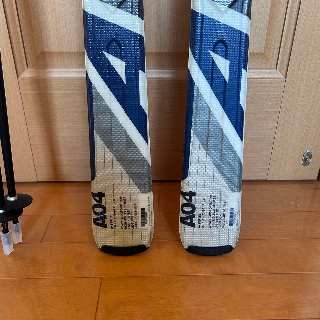 【elan】スキー板A04/152cm ビンディング ストック3点セット