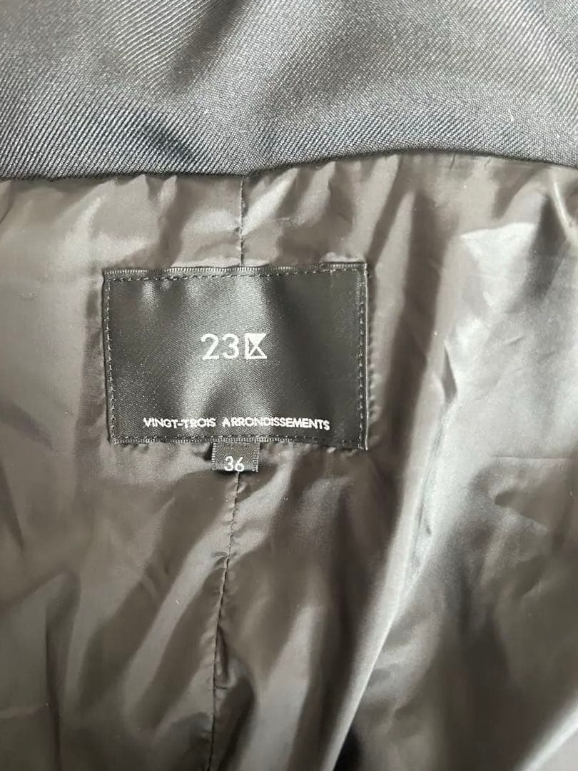 23区　ブラック フード付き ロングダウンジャケット　36号