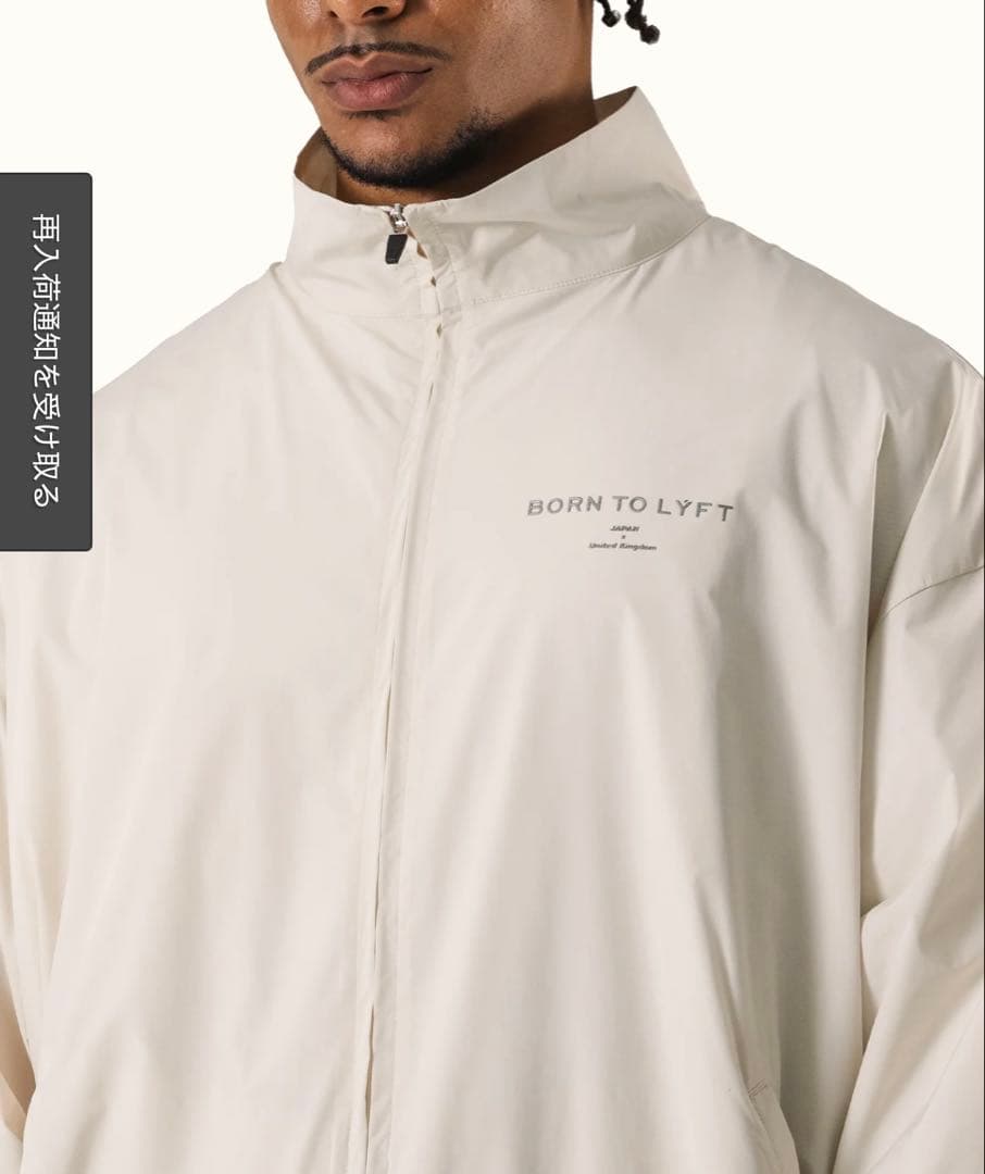 BORN TO LYFT ホワイトナイロンジャケット