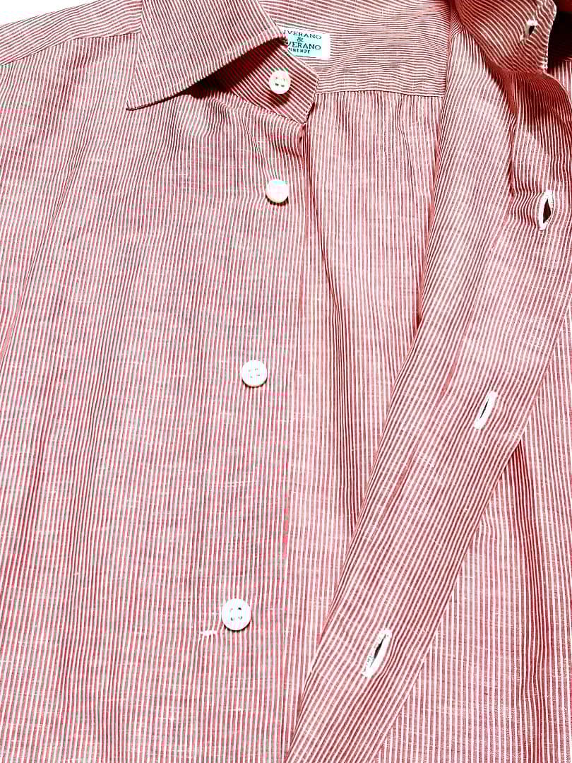 LIVERANO&LIVERANO リベラーノリベラーノ 麻綿 ストライプシャツ