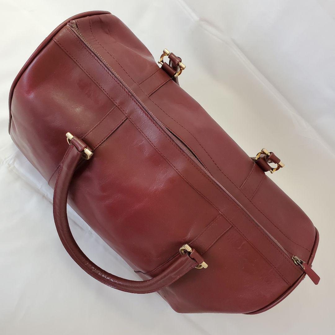 Cartier バーガンディ ボストンバッグ