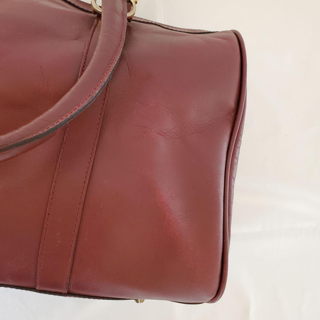 Cartier バーガンディ ボストンバッグ