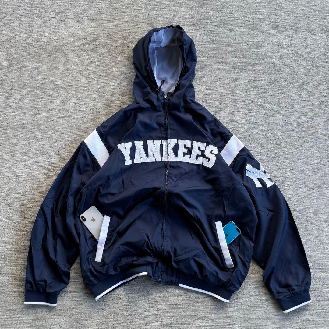 90s ny Yankees ジップナイロンパーカー　MLB nike メジャー