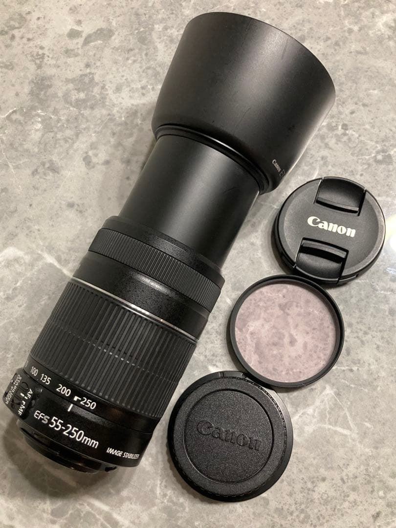 ⭐️美品⭐️ Canon EF-S 55-250mm IS II望遠レンズフード付き