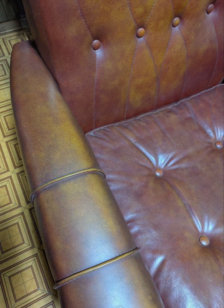 ヴィンテージ　１人掛け　ソファ　革張り【レア】10/4迄出品