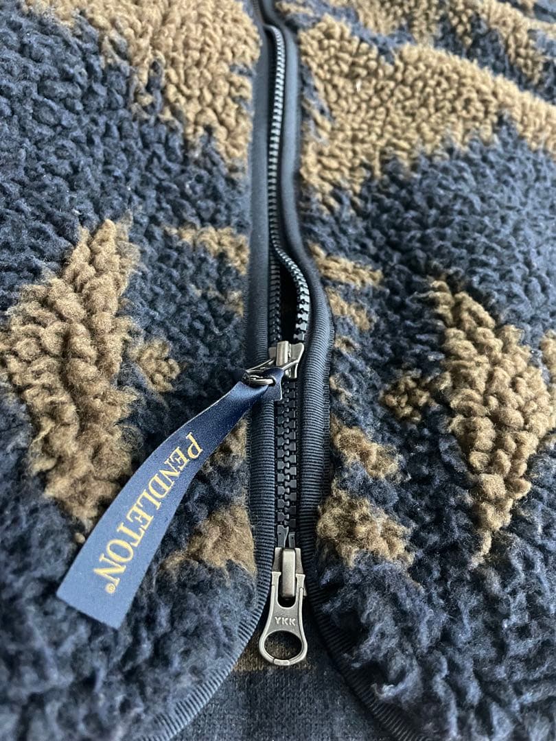 PENDLETON ビッグシルエット ボア フリース フード ブルゾン　Wジップ