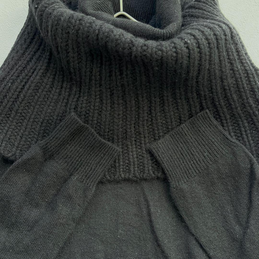 theory カシミヤ100% ニット ワンピース オフタートル 黒　セオリー