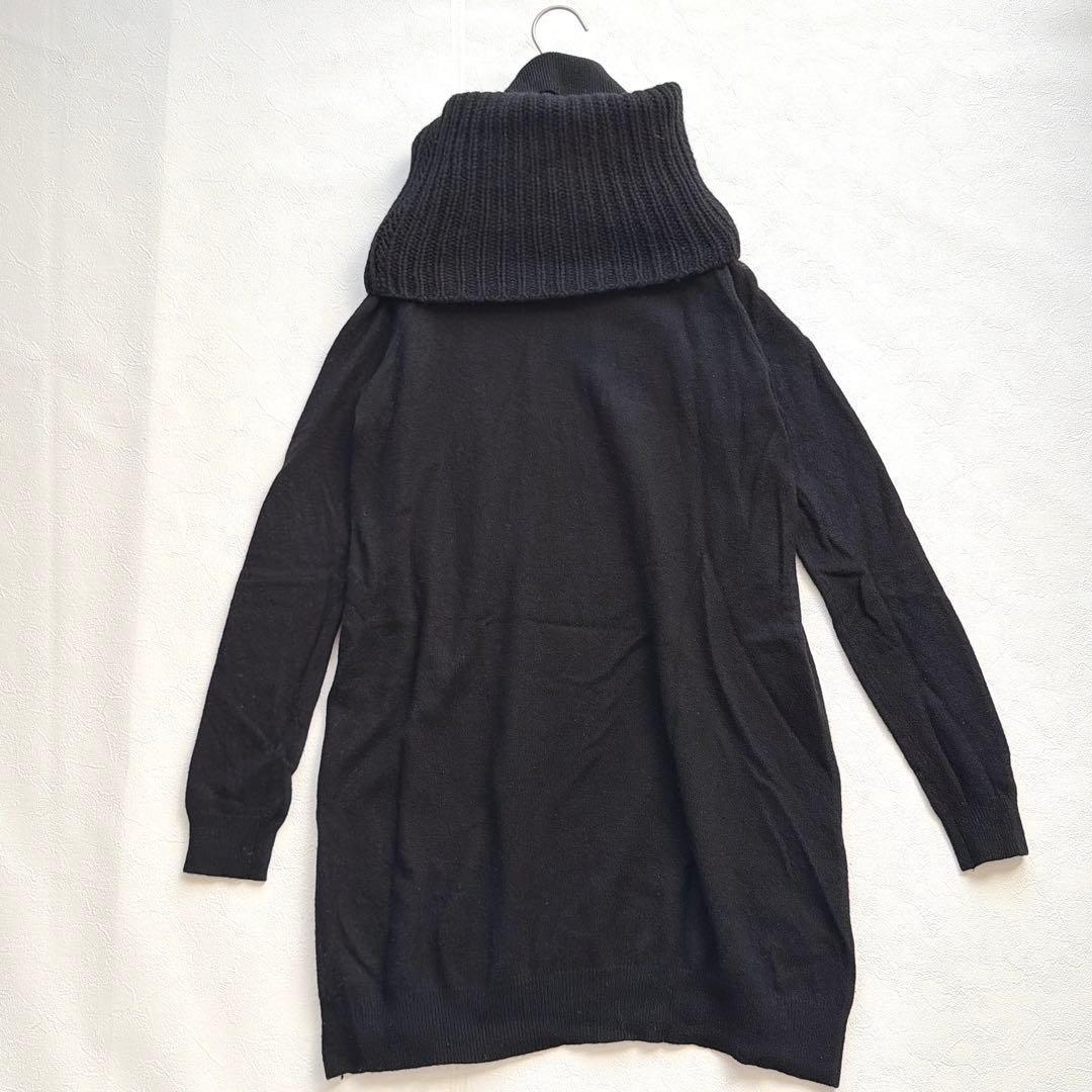theory カシミヤ100% ニット ワンピース オフタートル 黒　セオリー
